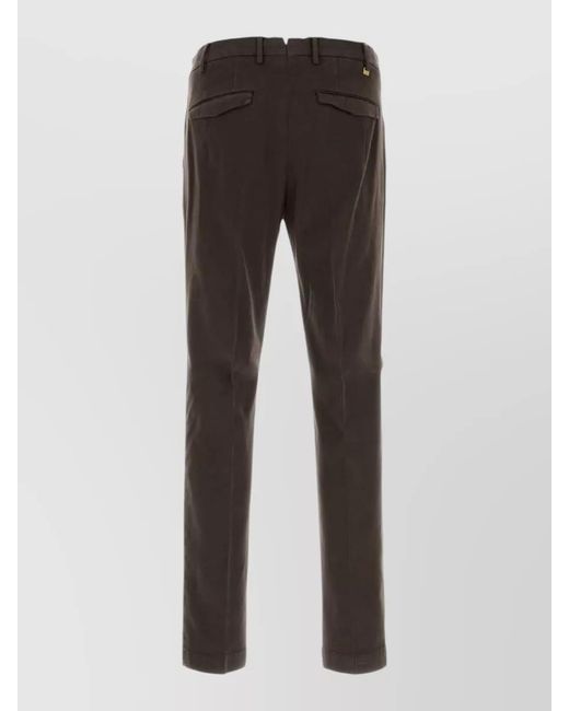 PT Torino Gray Stretch Cotton Pants Back Pockets Detail for men