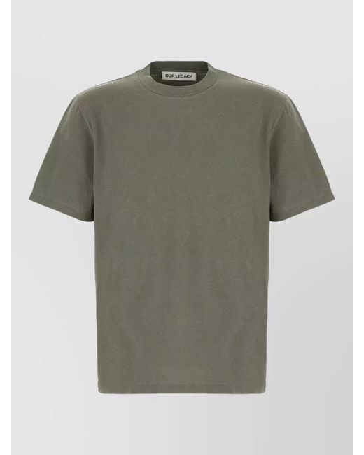 Our Legacy Green Ribbed Crew Neck Relaxed-Fit Cotton T-Shirt for men