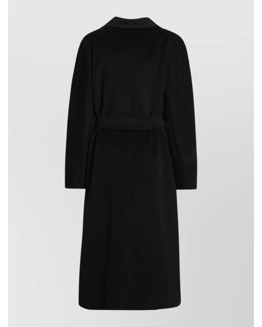 Max Mara Black Belted Double Breasted Tailored Silhouette Jacket