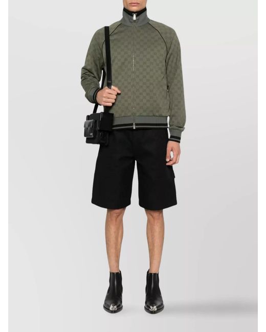 Gucci Black Cotton Gg Jacquard Denim Bermuda Shorts for men