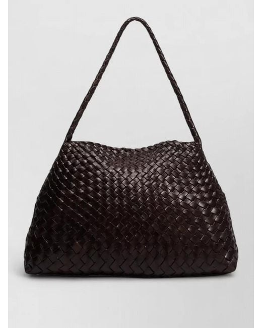 Dragon Diffusion Black Woven Slouchy Tote Bag Single Strap