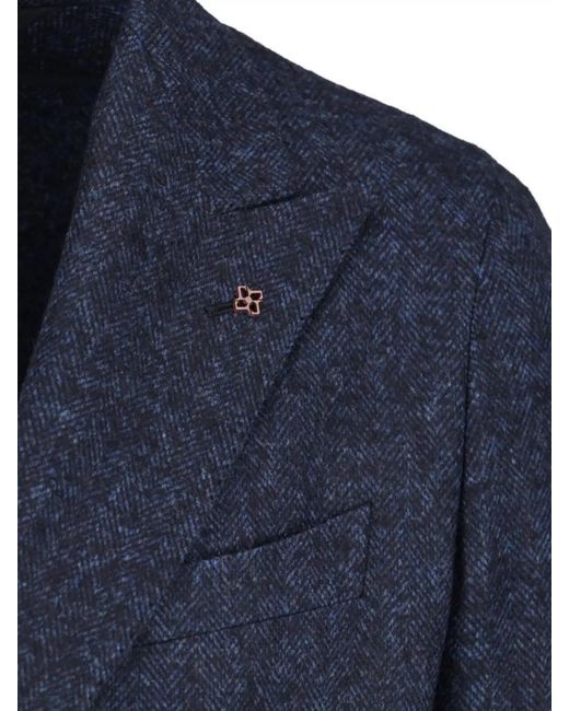Tagliatore Blue Wool Blend Blazer for men