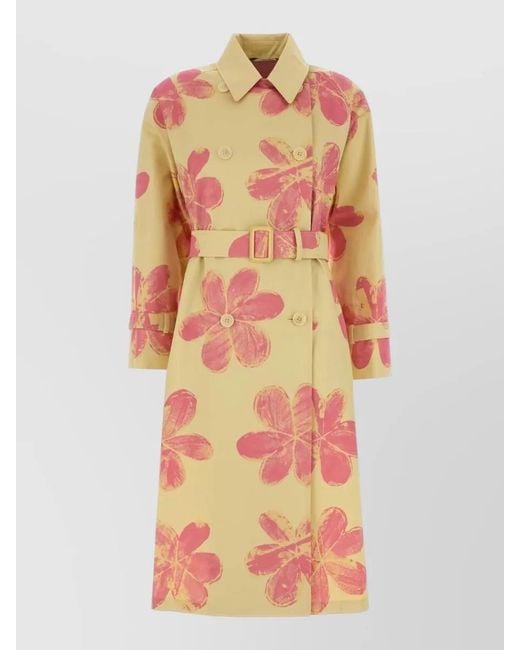 Weekend by Maxmara Multicolor Printed Cotton Trench Coat