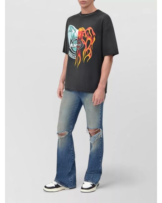 Amiri Black Spliced Logo T-Shirt for men