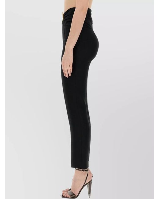 Moschino Black Slim-Fit Trousers With Heart Appliqué