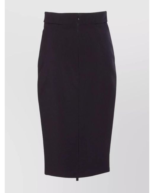 Elisabetta Franchi Blue High Waist Maxi Zip Skirt With-Tone Hardware