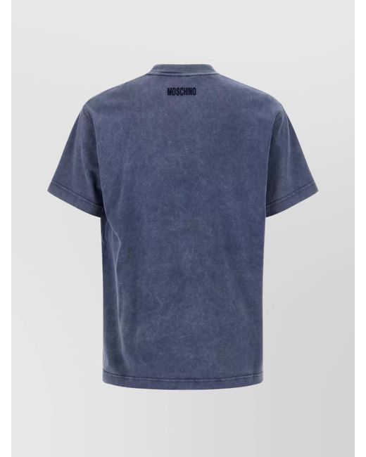 Moschino Blue Printed Cotton T-Shirt for men