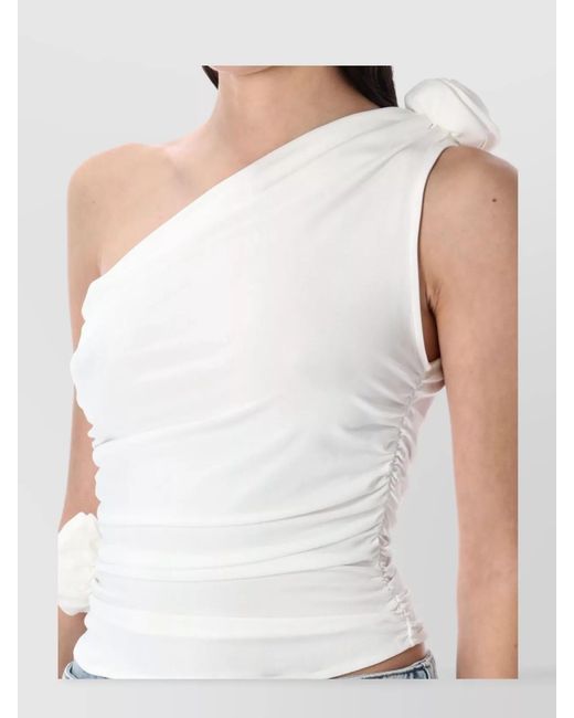 Magda Butrym Blue One-Shoulder Slim-Fit Top