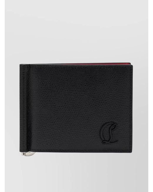 Christian Louboutin Black Mooncrest Leather Card Holder for men