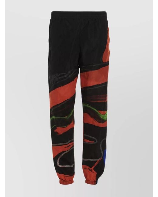 Moschino Black Printed Track Pants for men