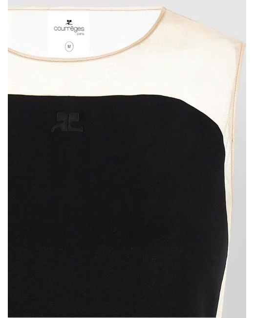 Courreges Black Sleeveless Crew-Neck Bodysuit