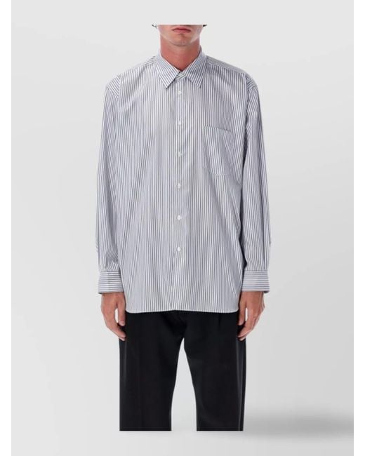 Comme des Garçons Gray Striped Cotton Shirt for men