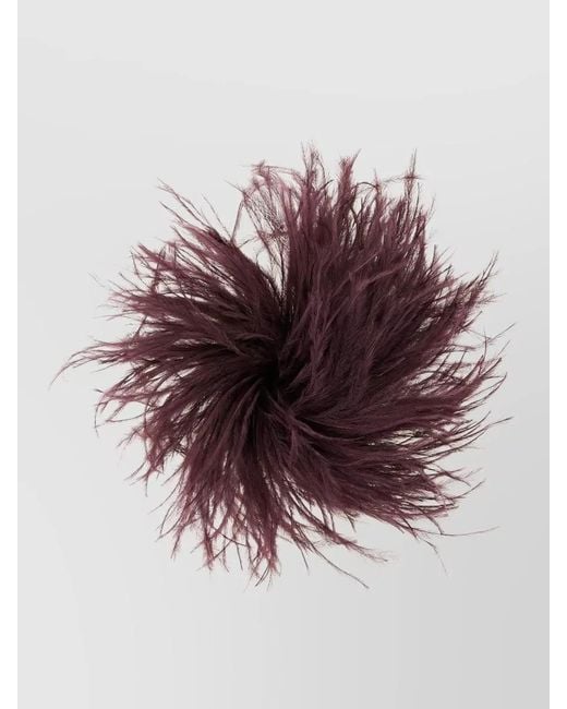 Gianluca Capannolo Purple Feather Hair Pin Statement Fashion Accessory