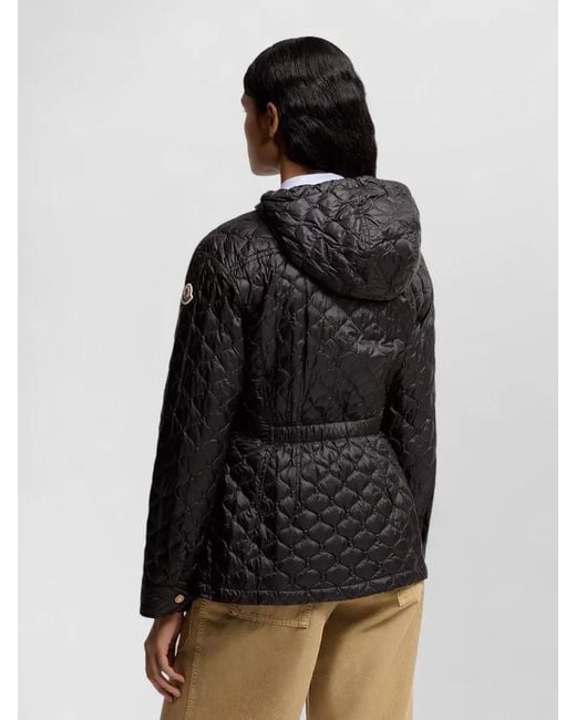 Moncler Black Arum Hooded Mid Length Down Coat