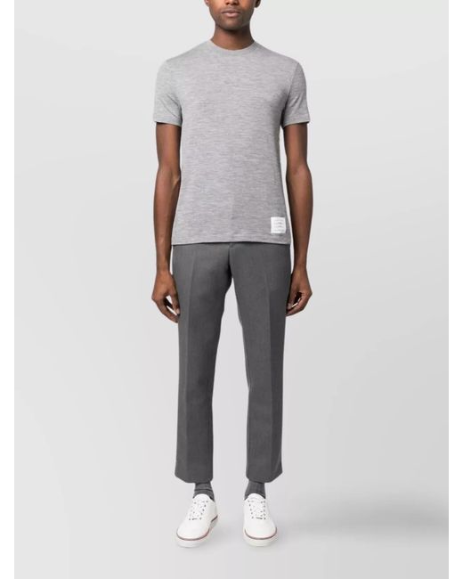 Thom Browne Gray Wool Short-Sleeve T-Shirt for men