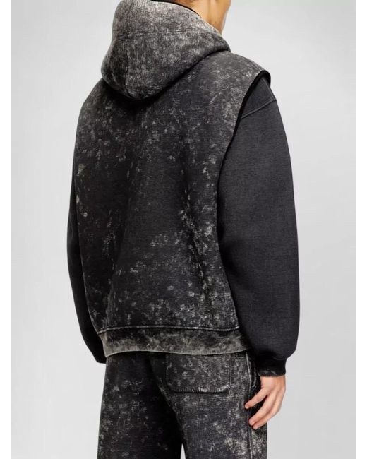 DIESEL Gray Relaxed-Fit Hooded Jacket for men