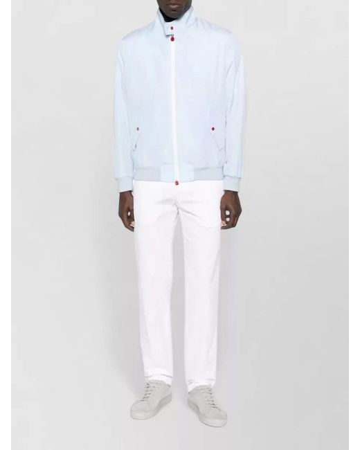 Kiton White Straight-Leg Trousers for men