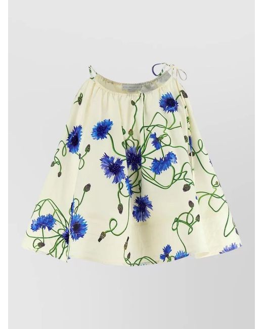 Stella McCartney Blue Fiordaliso Skirt Floral Tie Strap Design