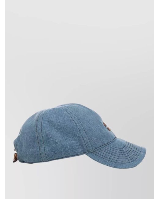 Miu Miu Blue Cap And Hairband Curved Brim