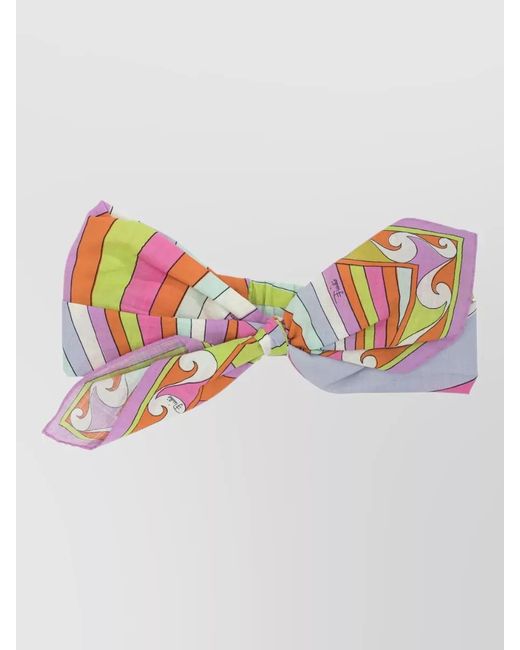 Emilio Pucci Multicolor Iride Knot Detail Rectangular Headband