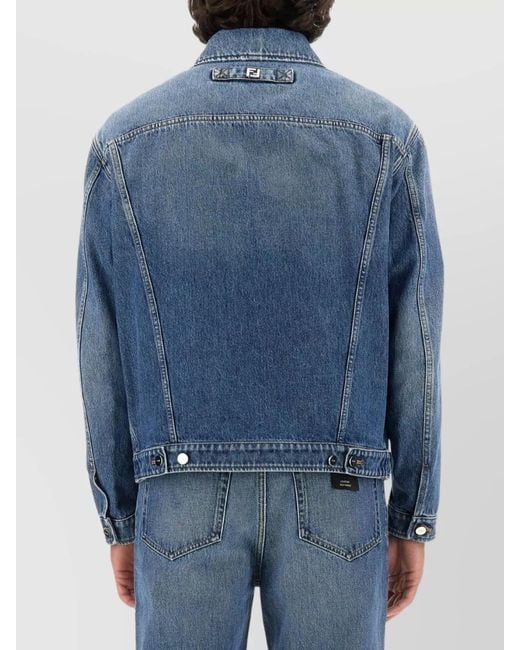 Fendi Blue Denim Regular-Fit Jacket for men