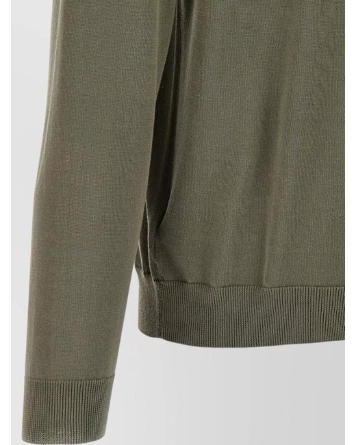 Zanone Green Crew Neck Cotton Sweater Long Sleeves for men