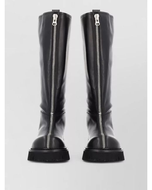 Moschino Black Zip Leather Boots