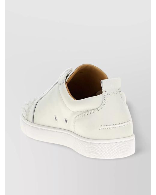 Christian Louboutin Natural Calf Leather Spike-Embellished Low-Top Sneakers for men
