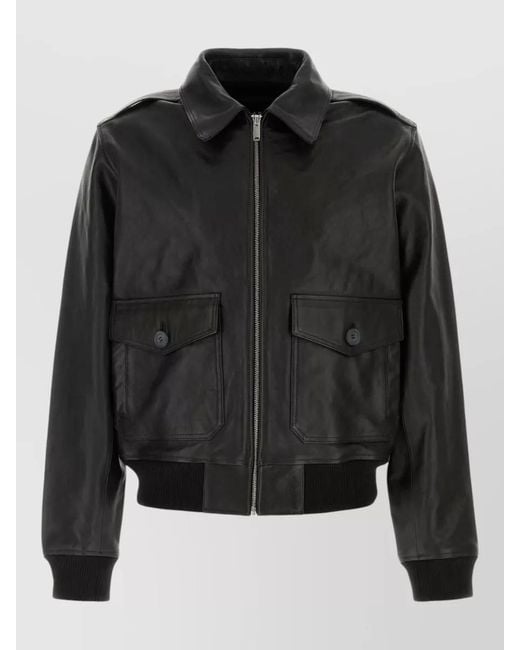A.P.C. Black Leather Jacket for men