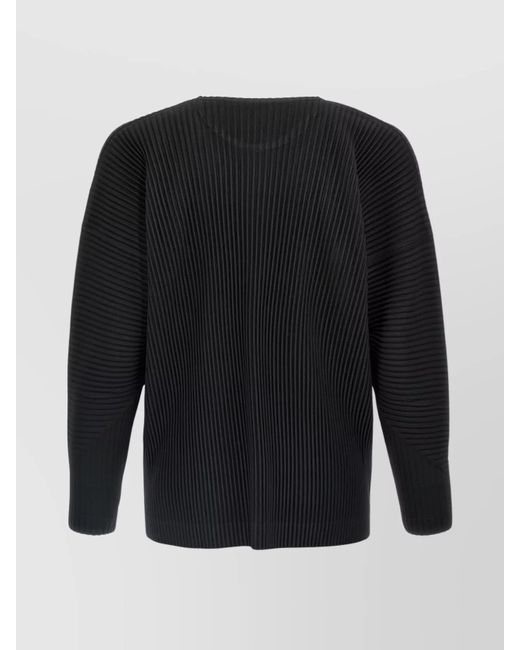 Homme Plissé Issey Miyake Black Pleated T-Shirt for men