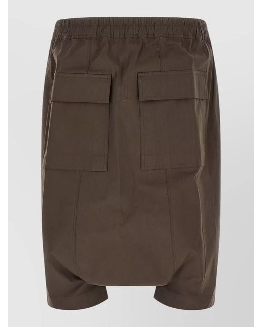 Rick Owens Brown Cotton Drop-Crotch Shorts for men