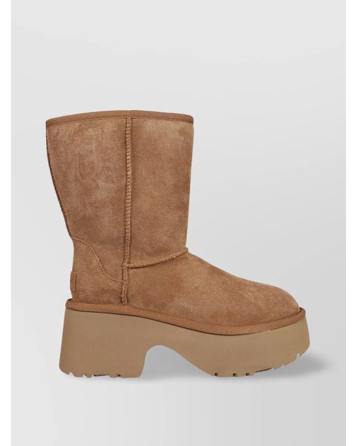 Ugg Brown Chunky Heel Mid-Calf Platform Boots