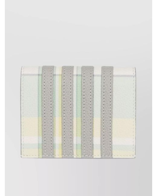 Thom Browne White Leather Bi Fold Wallet for men