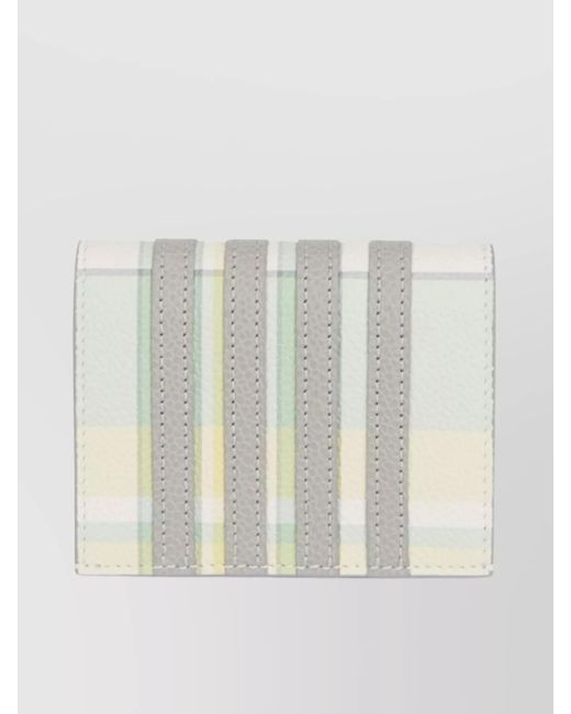 Thom Browne White Multicoloured Leather Bi-Fold Wallet for men