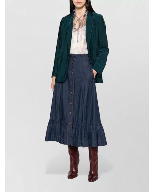 Forte_forte Green Velvet Single Breasted Tailored Jacket
