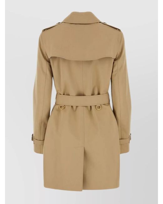 Burberry Natural Cotton Double-Breasted Belted Trench Coat