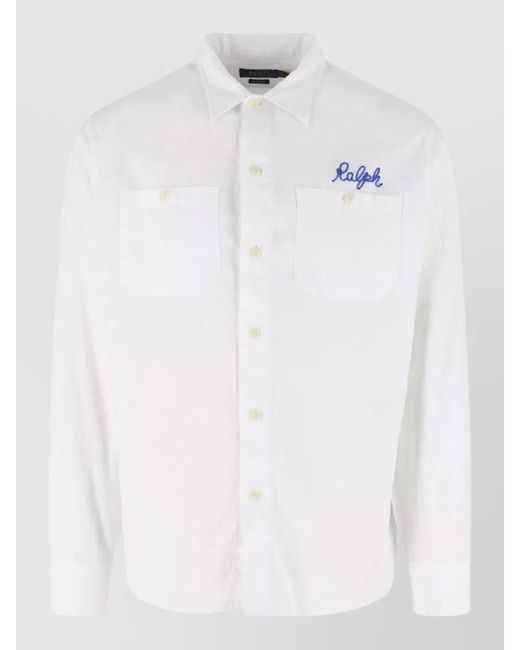 Polo Ralph Lauren White Long Sleeve Shirt Button Down Collar for men