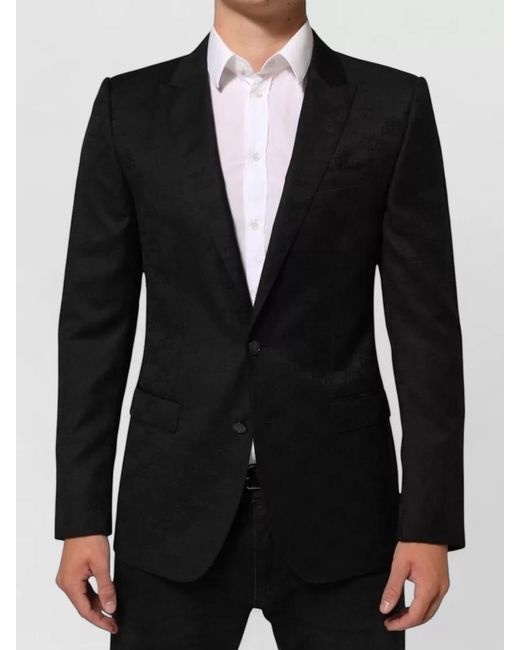 Dolce & Gabbana Black Virgin Wool Single-Breasted Suit Jacket for men