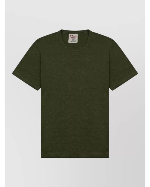 Mc2 Saint Barth Green Linen T-Shirt for men