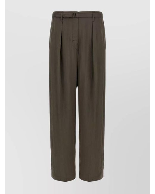 Lemaire Green Relaxed Straight-Leg Belted Trousers for men