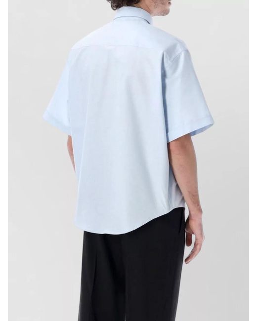 AMI Blue Adc Cotton Bowling Shirt Relaxed Cut for men