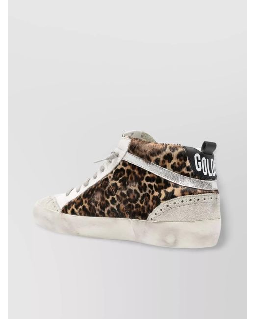 Golden Goose Deluxe Brand Multicolor Leather Leopard-Print High-Top Sneakers
