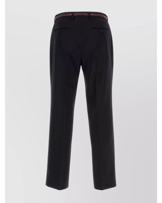 Gucci Blue Wool Straight-Leg Trousers for men