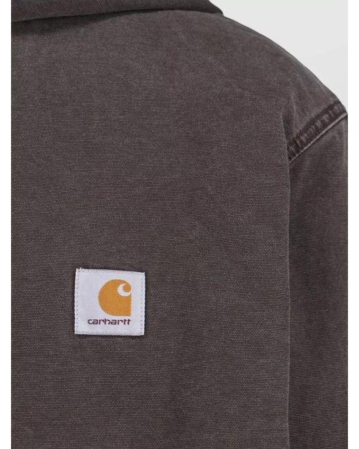 Carhartt Gray Hooded Jacket Casual Style Side Pockets for men
