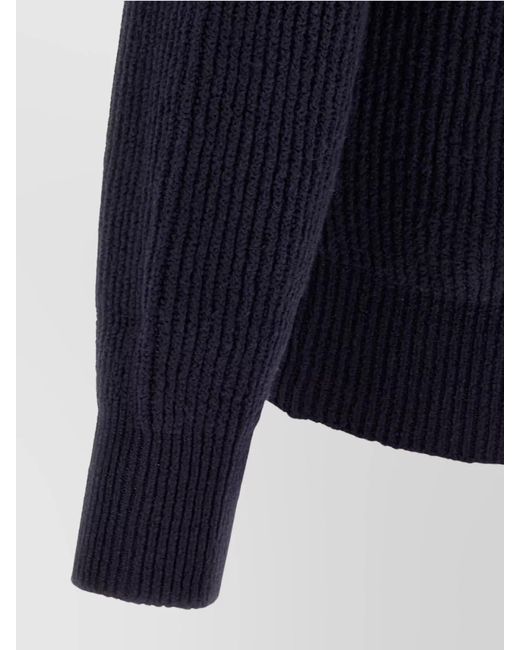 Brunello Cucinelli Blue Cotton Shawl Neck Cardigan for men