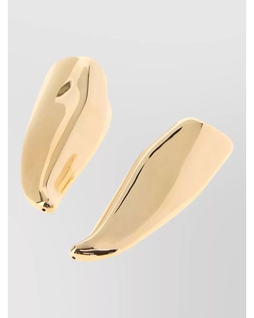 Bottega Veneta White Large Prisma Sculptural Design Earrings Polished