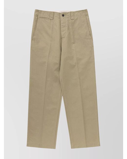 Visvim Natural Wide Chino Trousers With Pockets And Loops for men