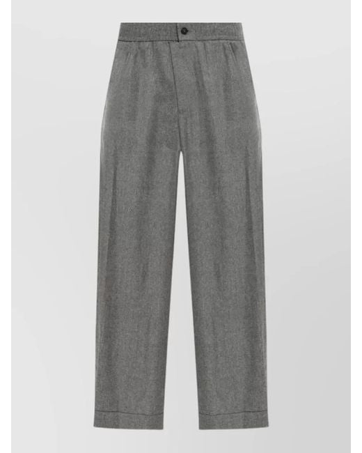 Giorgio Armani Gray Straight Leg Pants Back And Side Pockets for men
