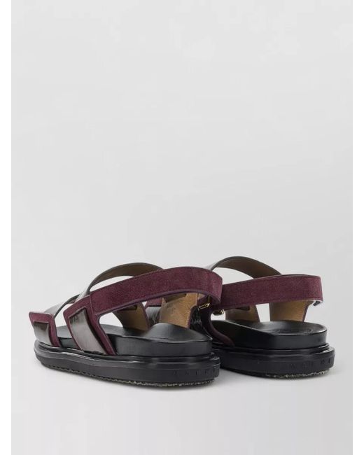Marni Multicolor Leather Double-Strap Fussbett Sandals