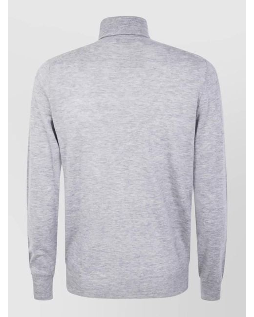 Filippo De Laurentis Gray Cashmere Virgin Wool Turtleneck Sweater for men